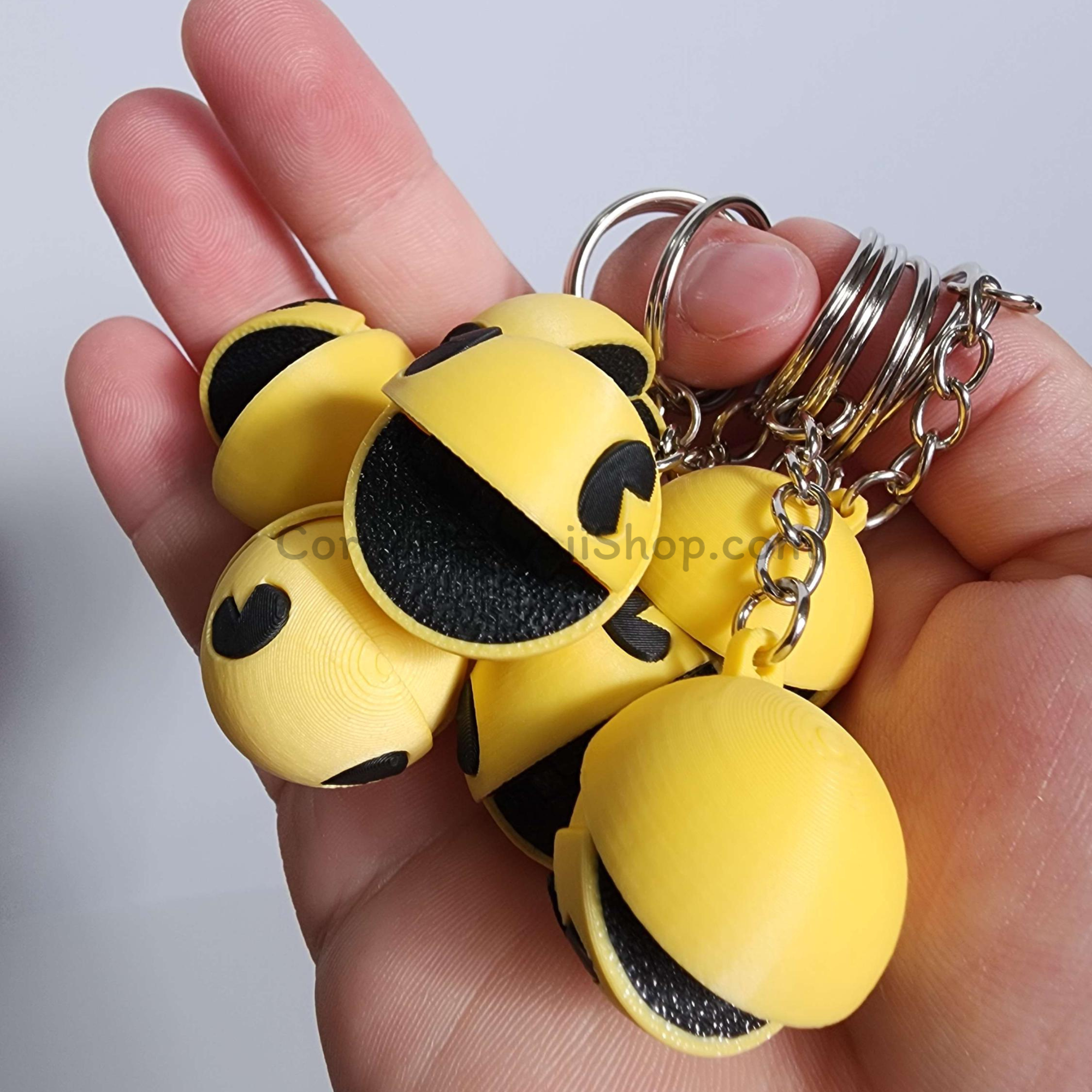 Pac-Man Keychain – Classic Arcade Fidget with Movable Jaw