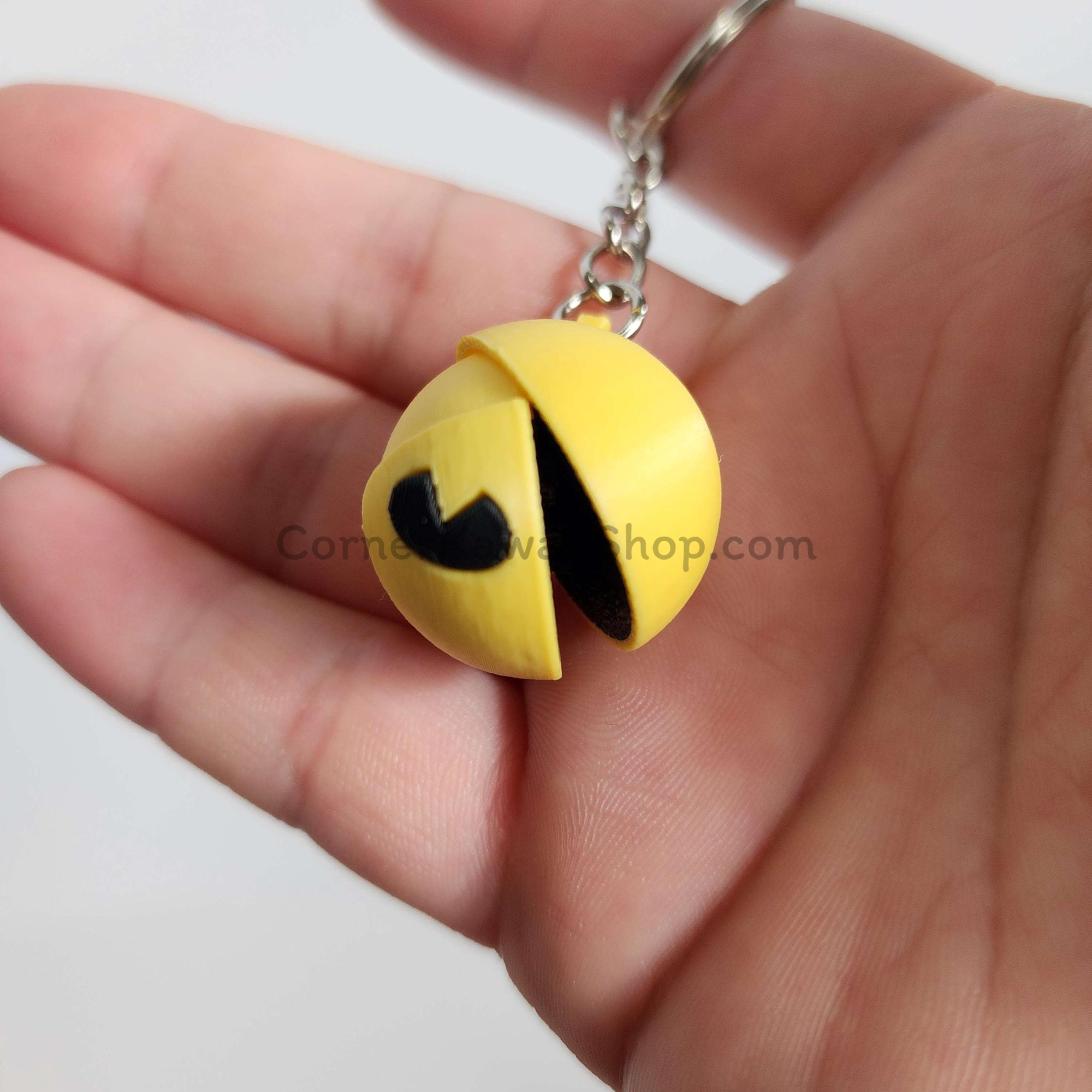 Pac-Man Keychain – Classic Arcade Fidget with Movable Jaw