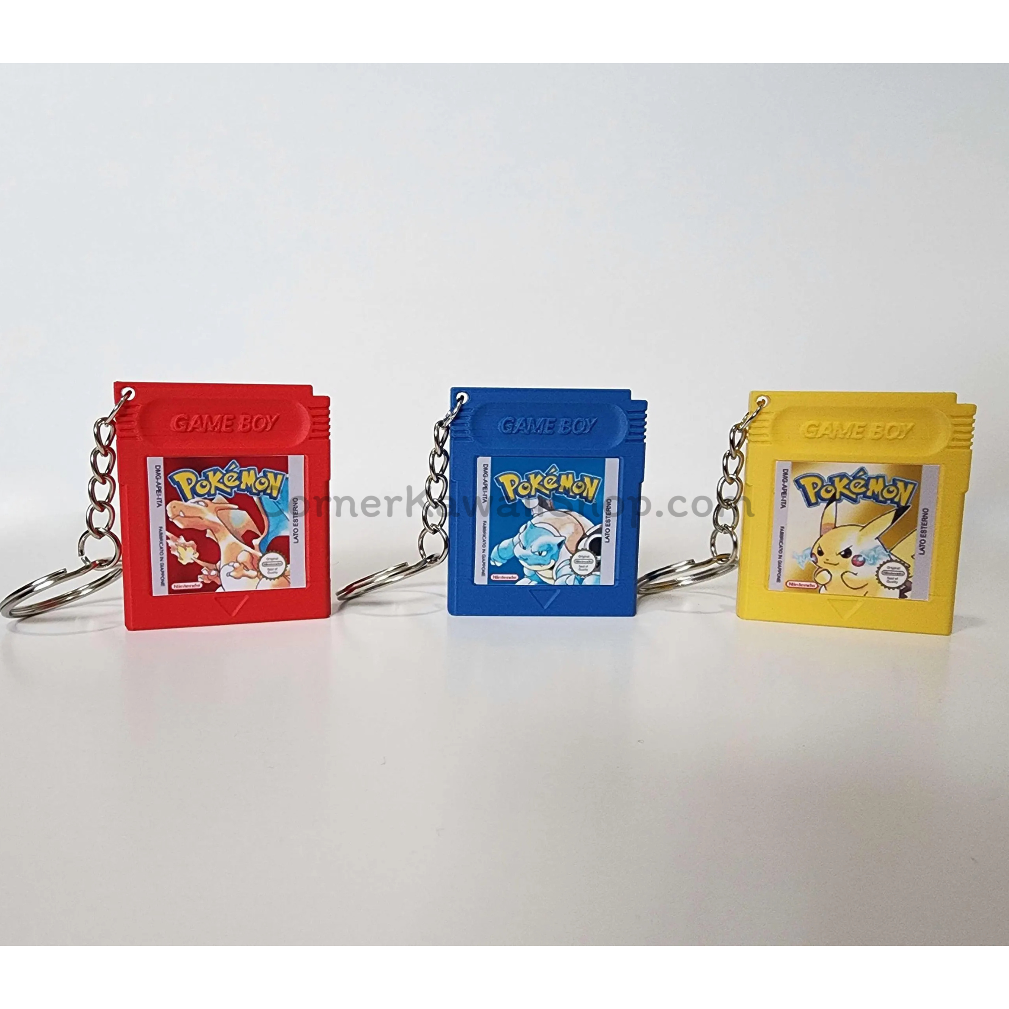 Pokémon Game Boy Color Keychain Set – Red, Blue, Yellow