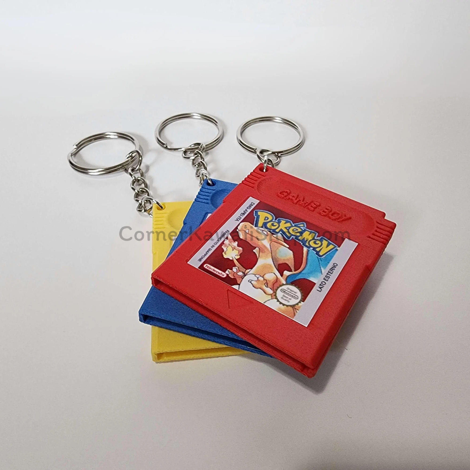 Pokémon Game Boy Color Keychain Set – Red, Blue, Yellow