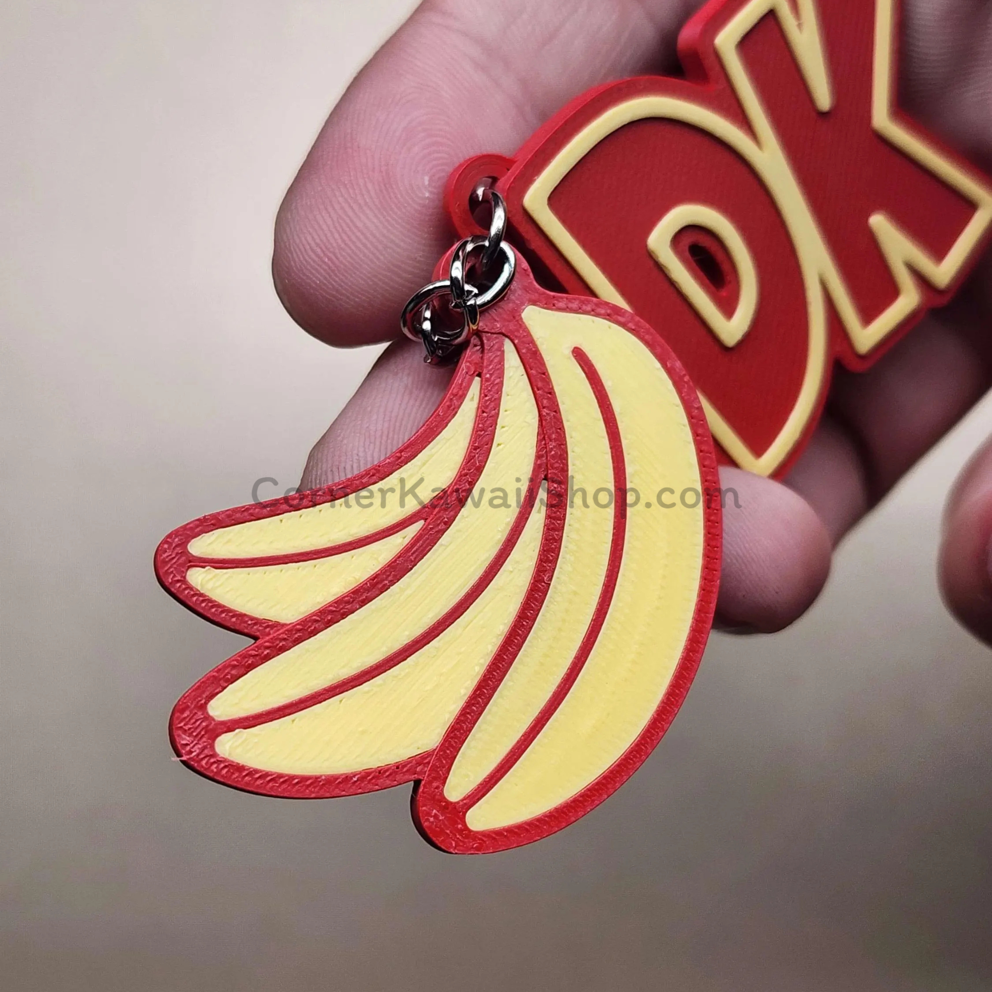 Donkey Kong Double Keychain - DK Initials & Banana Bunch.
