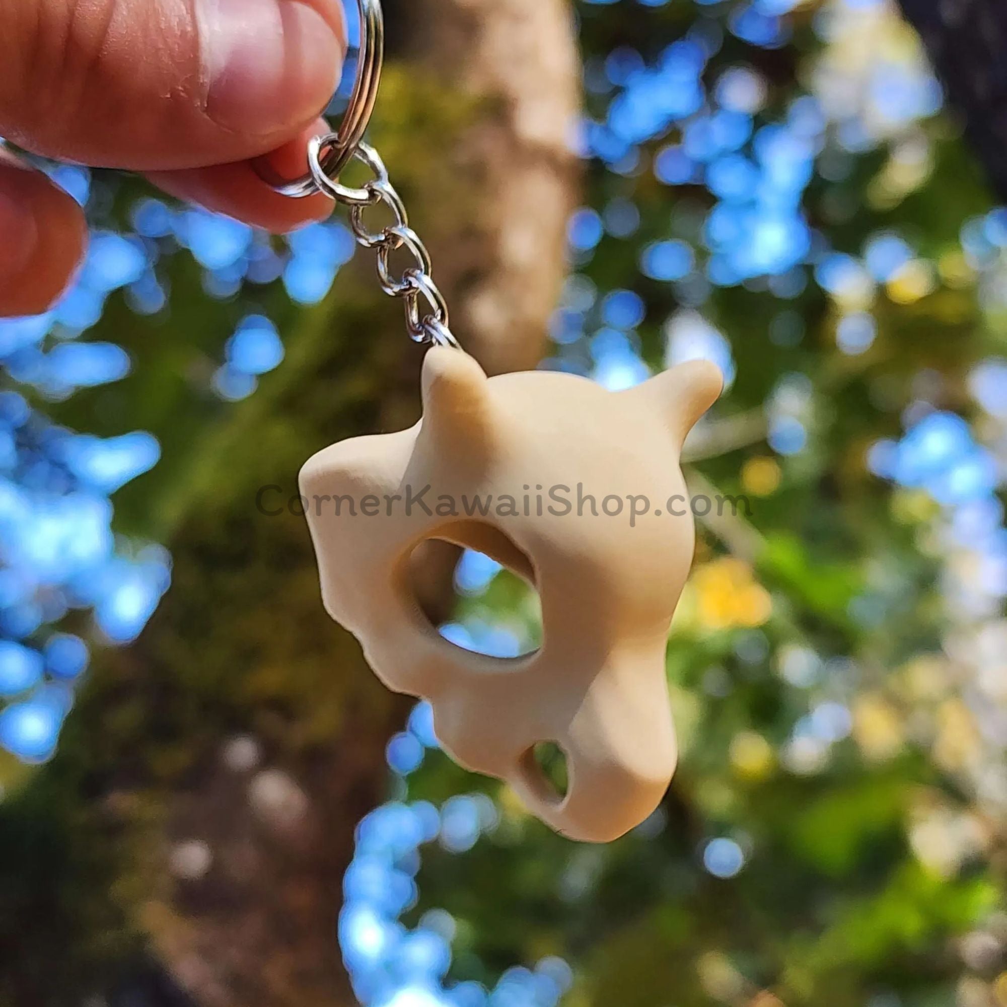 Pokemon Cubone skull keychain top view
