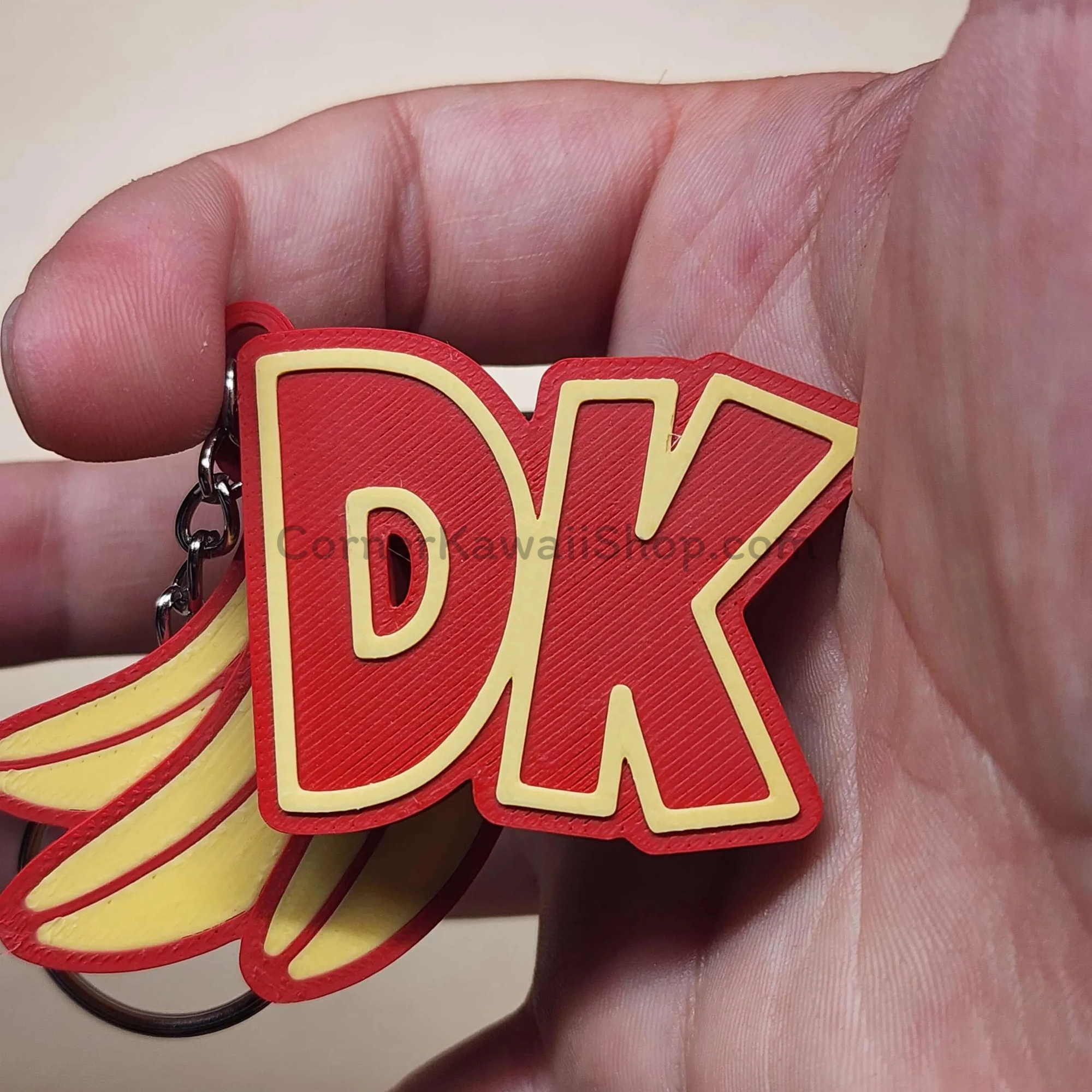 Donkey Kong Double Keychain - DK Initials & Banana Bunch.