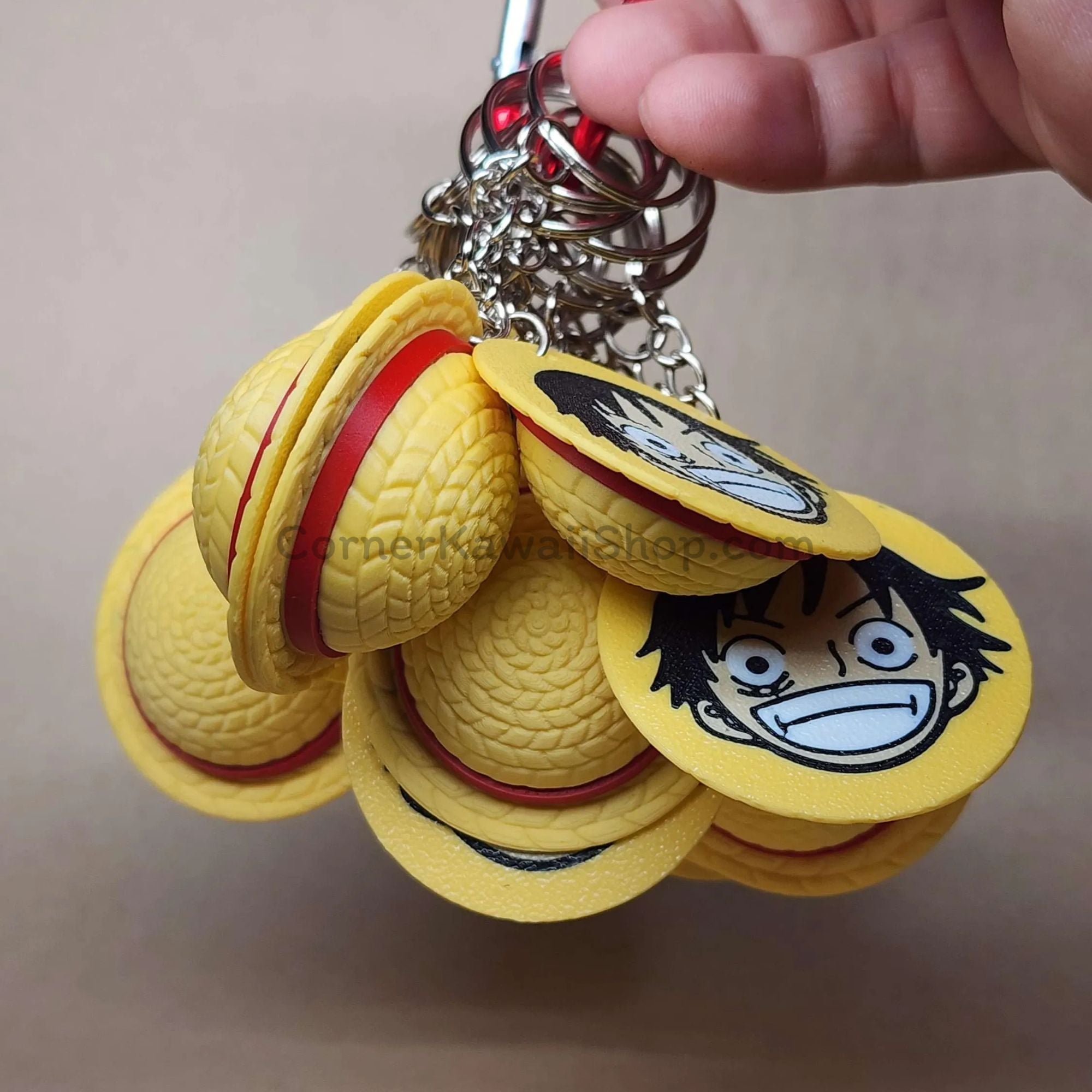 One Piece Keychain: 3D Printed Luffy Straw Hat Anime