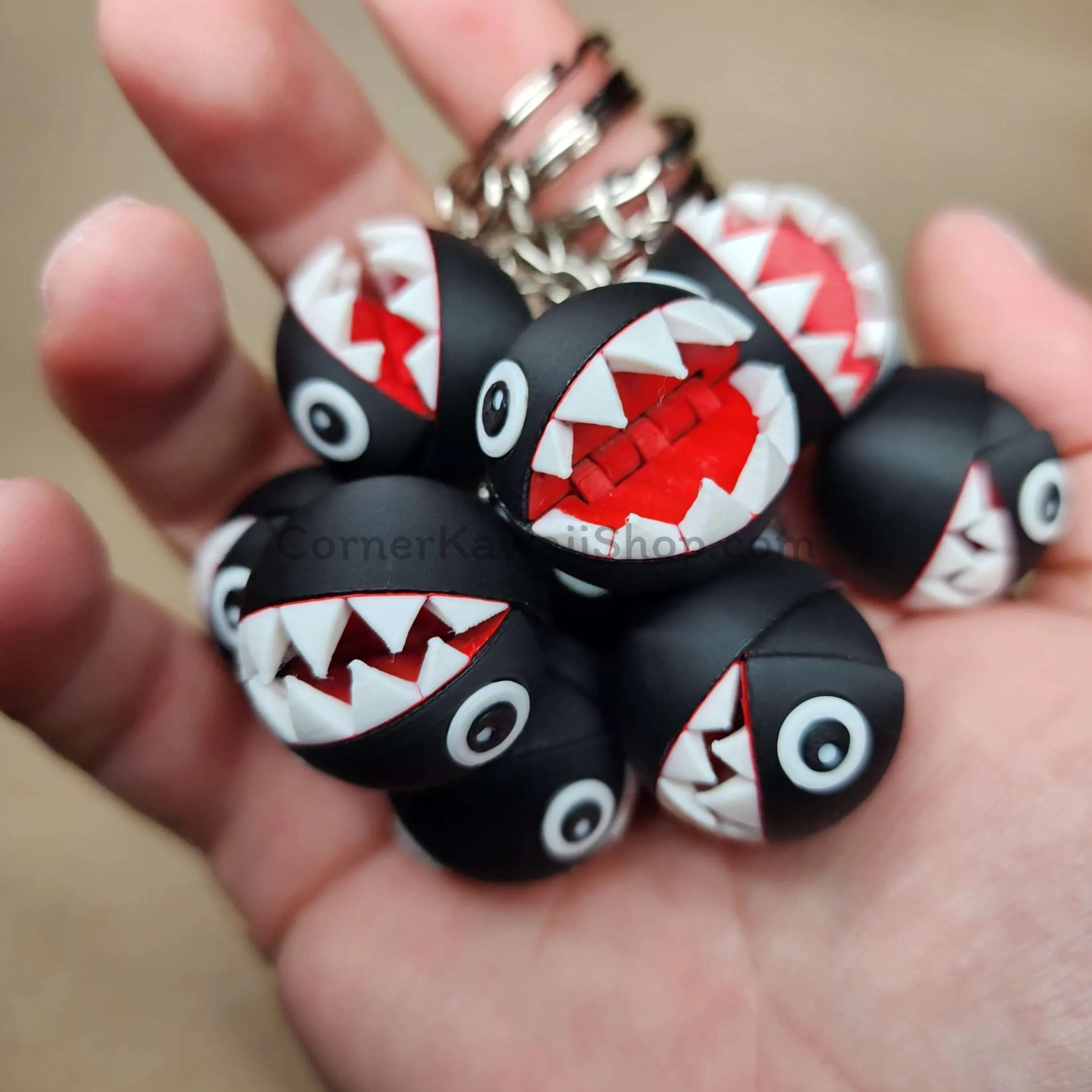 Chain Chomp Fidget Keychain  With  Moveable Mouth.