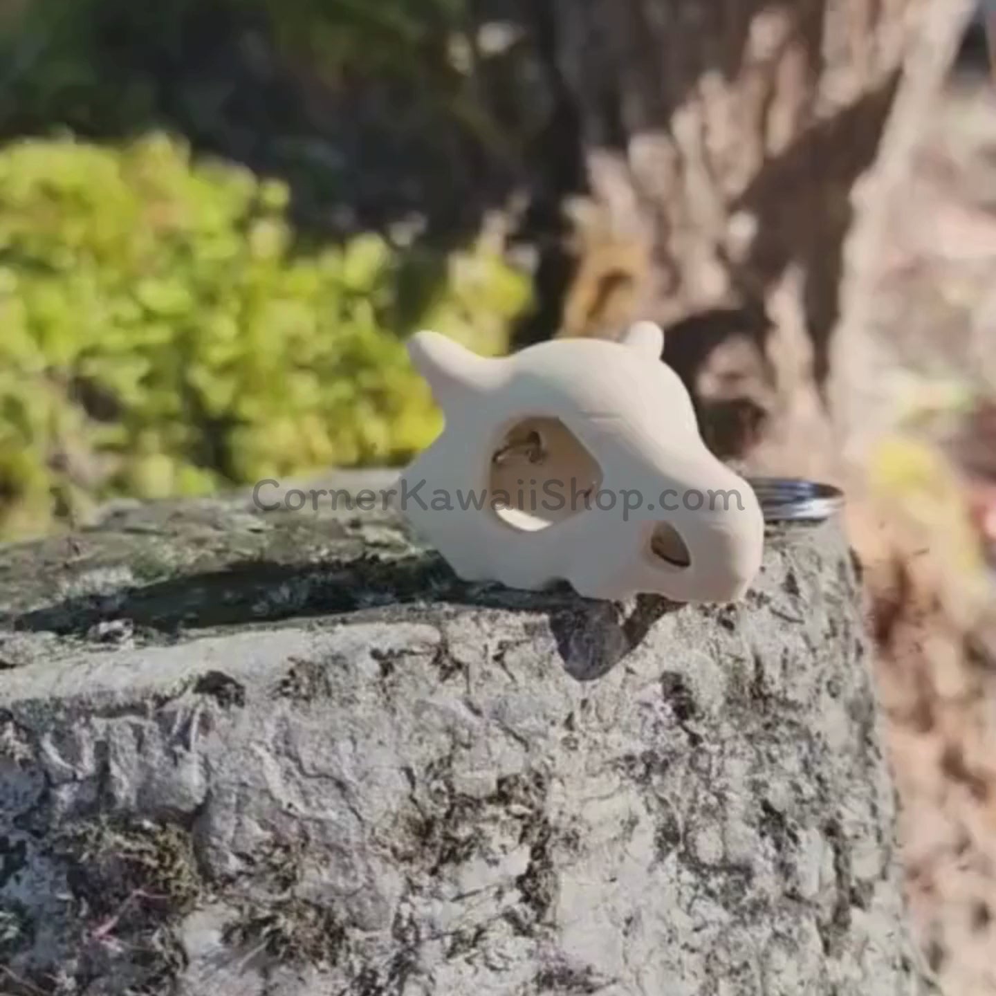3D Printed Cubone Skull Keychain