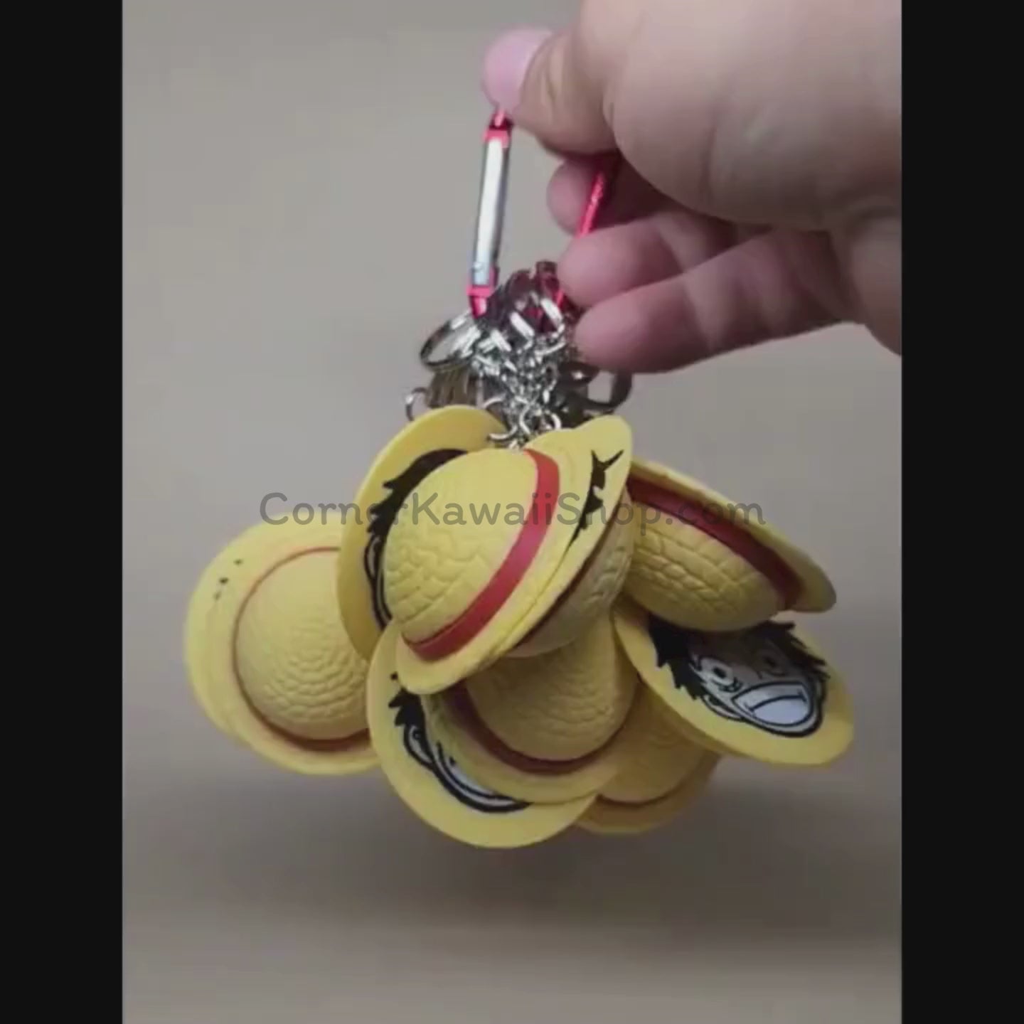 One Piece Keychain: 3D Printed Luffy Straw Hat Anime