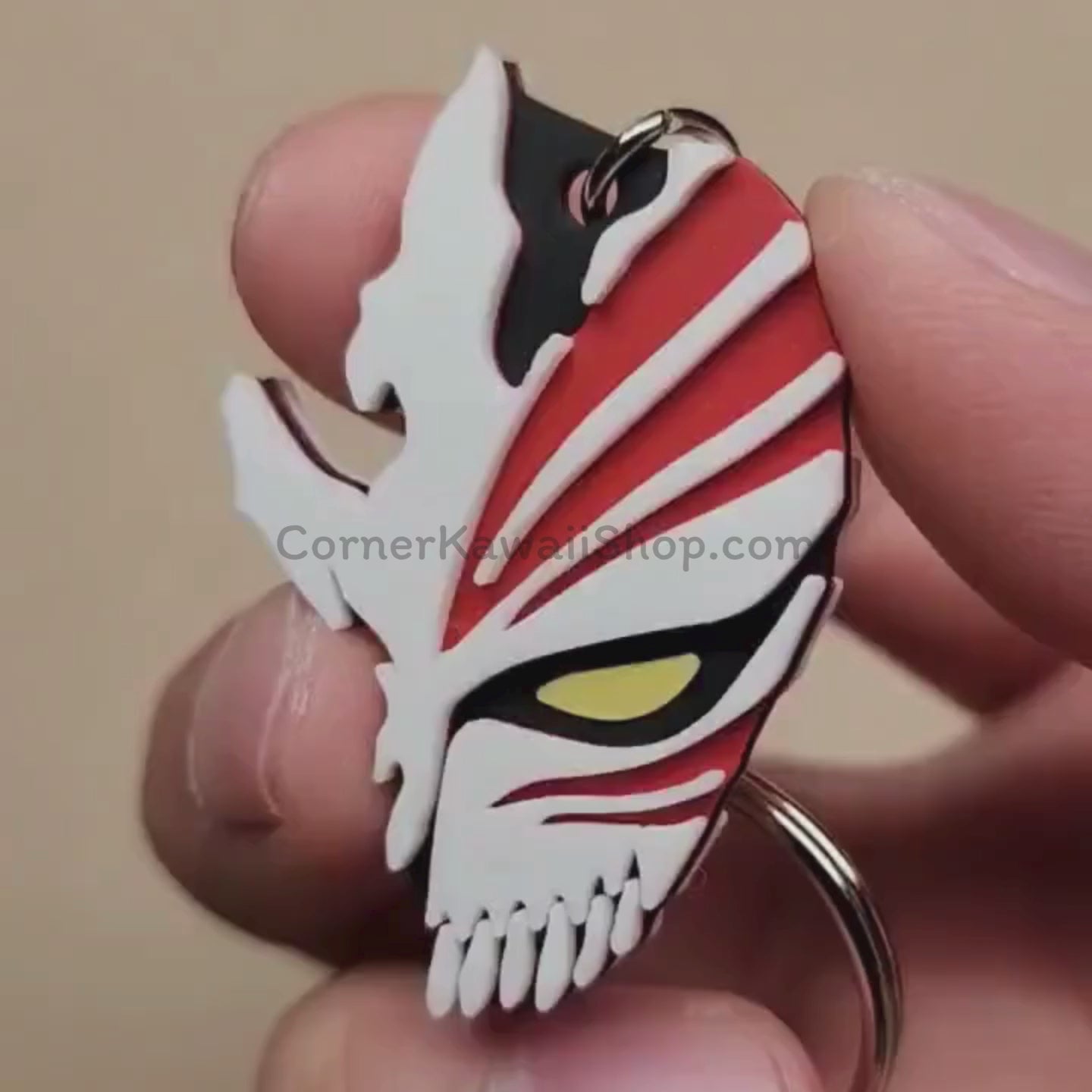 Ichigo's Hollow Mask Double-Sided Keychain – Anime-Inspired Collectible