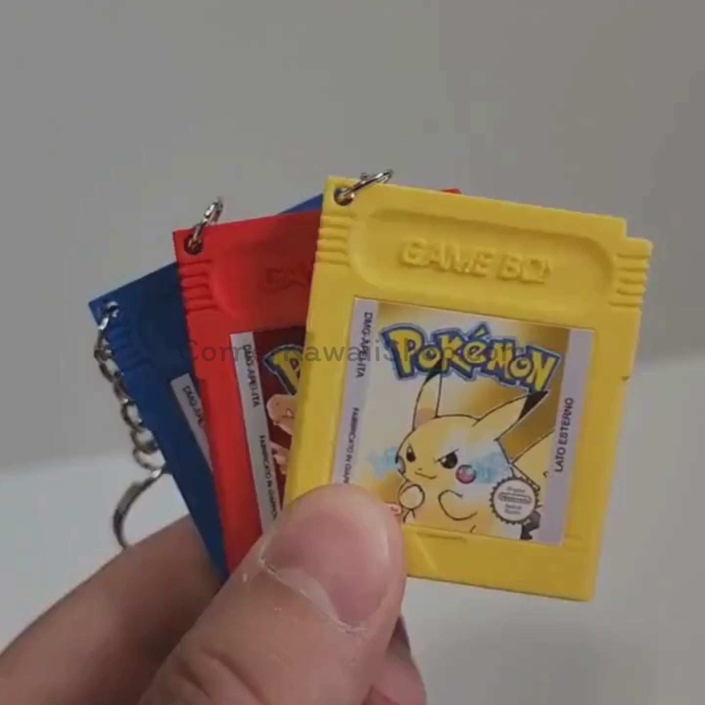 Pokémon Game Boy Color Keychain Set – Red, Blue, Yellow